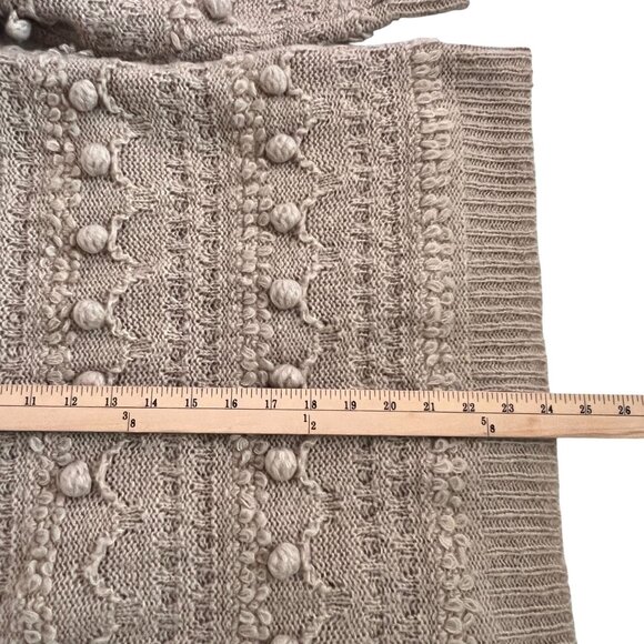 &Merci En Merci Chunky Beige Bobble Cardigan Pockets Cottagecore Minimalist - Picture 12 of 12